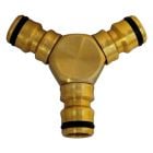 Brass 3 Way Hose Connector